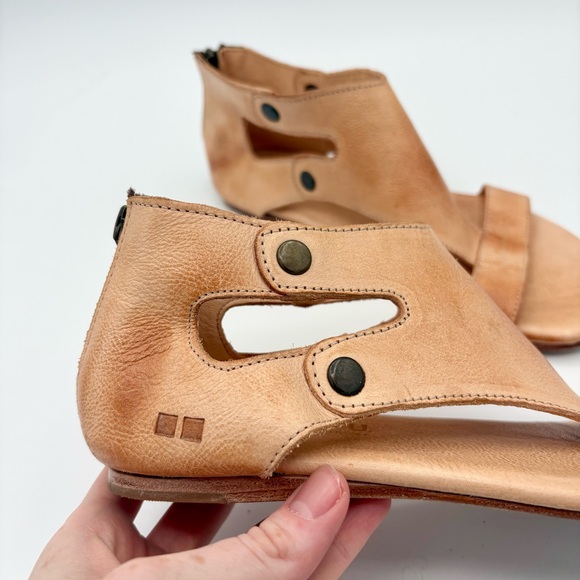 BED STU Soto Sandals Genuine Leather Sand Rustic Light Tan Studded Women’s 7 - Picture 3 of 8